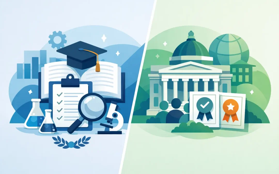 Acreditación programática vs institucional comparadas
